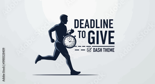 Running Man With Stopwatch Illustrating Urgency And Time Management Concept