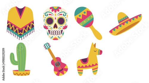 Set of Cinco De Mayo Illustration