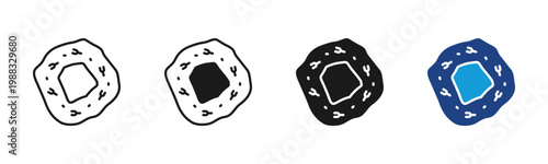 B Cell icon set multiple style collection
