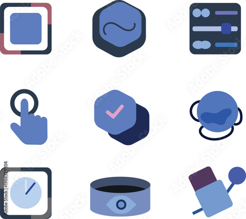 Icon set – collection of modern flat symbols for UI, apps, and design