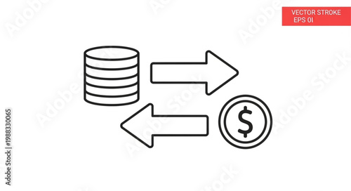 Financial Transaction Icon Representing Money Exchange.