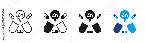Zinc icon set multiple style collection