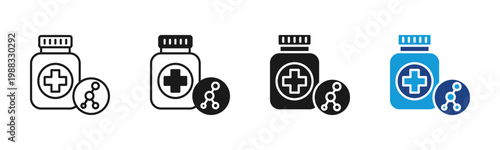 Multivitamin icon set multiple style collection