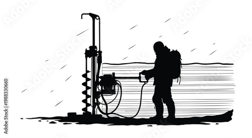 Spraying, pesticide application, pest control, vector illustration, black silhouette