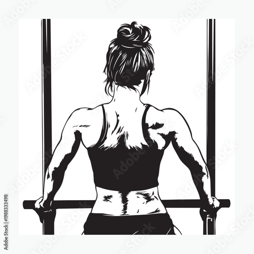 vector illustration of a woman in a fitness center