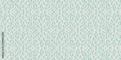 Retro Green and White Halftone Pattern Background with Classic Dot Texture. Vector Illustration