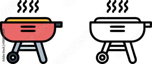 Outdoor Barbecue Grill Cooking Food