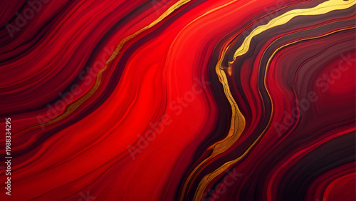 Red abstract silk wave flowing background design with smooth texture and soft pattern
