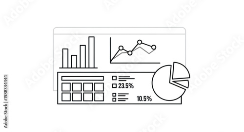 Business Analytics Dashboard Showing Charts and Graphs.