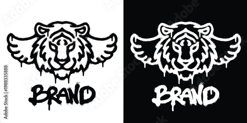 Tiger With Wings Urban graffiti style logo