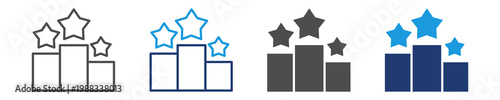 Fotografi rank icon set multiple style