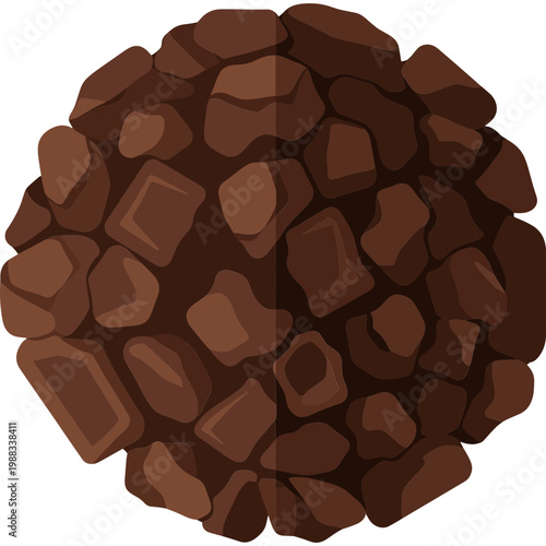 A close-up view of a pile of chocolate chunks on a white surface