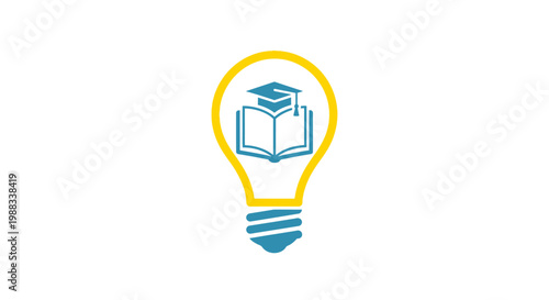 Conceptual representation of education and knowledge within a bright light bulb idea