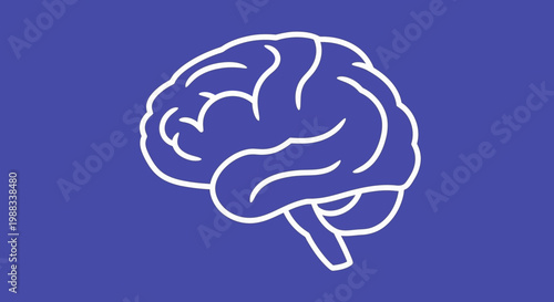 Illustrated brain silhouette on a vibrant blue backdrop conveying intelligence and cognition
