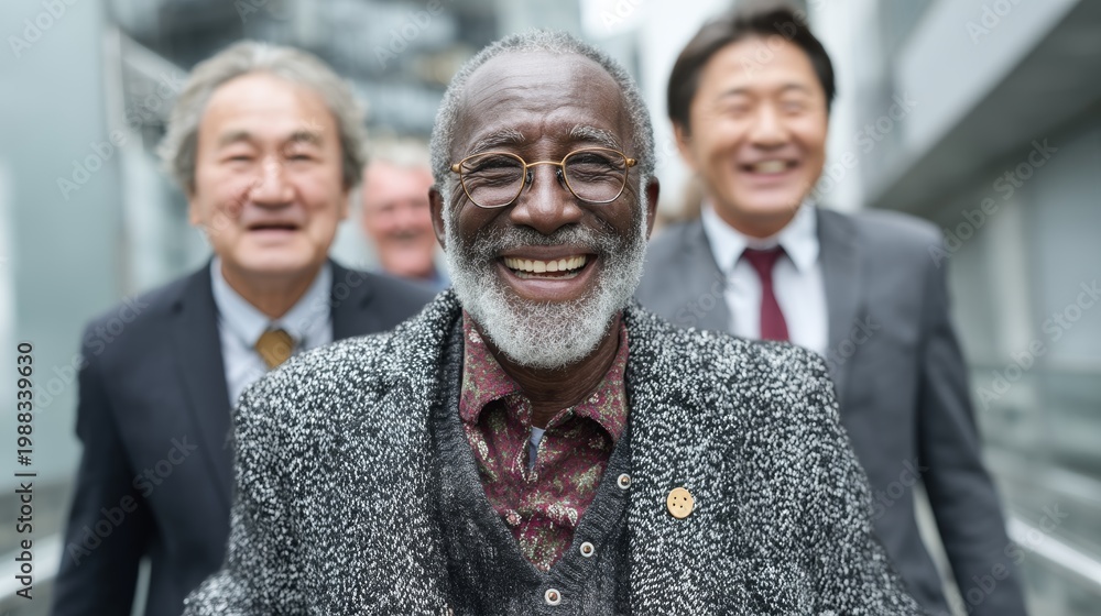 custom made wallpaper toronto digitalHappy senior business leader smiling with diverse colleagues walking together in a modern office hallway celebrating teamwork and inclusive corporate culture
