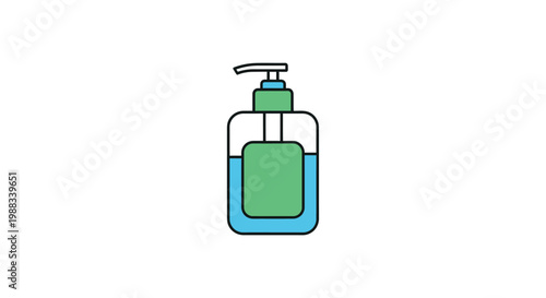 Illustration of a dispenser of sanitizer to promote hygiene and health in various contexts
