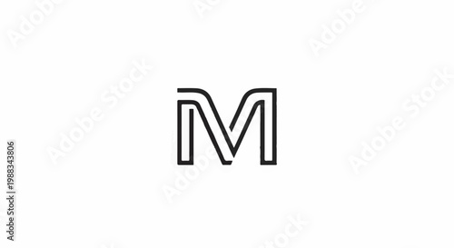 Free Download Stylized uppercase letter M with layered outlines on white background - GFXLoad