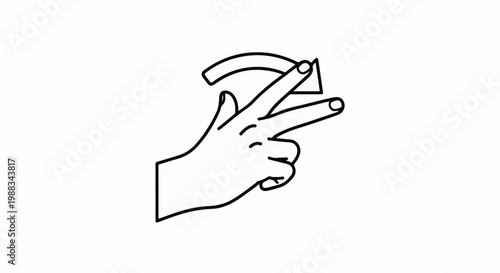 A line drawing depicts a hand gesture indicating scrolling up with two fingers