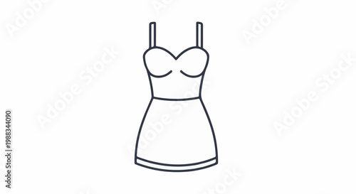 Simple outline of a strapped, short dress