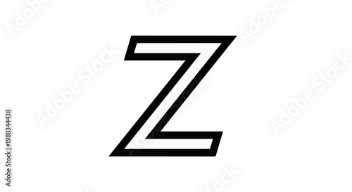 Geometric shape of the letter Z with a double outline