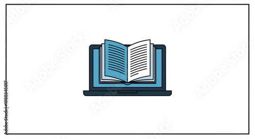 Conceptual illustration of digital literacy representing education through an electronic device