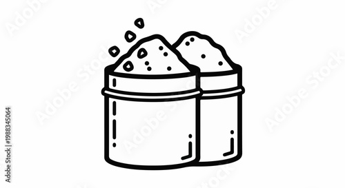 Two containers with granular material piled high