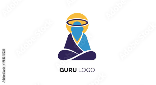 Minimalist Guru Logo: Spiritual Icon of Enlightenment and Meditative Peace