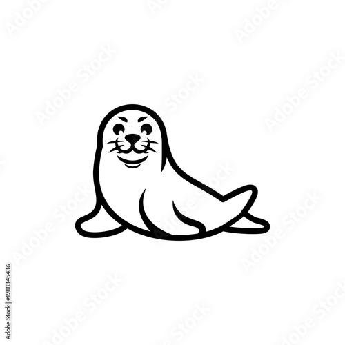 Vector graphic of a cute seal logo. This vector is perfect for company logos, tourism logos, templates, banners, wallpapers, backgrounds, business and branding, etc.