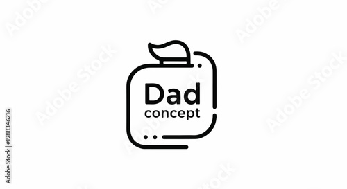 Minimalist black and white icon representing fatherhood concept