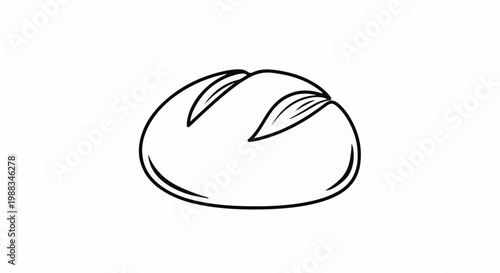 Simple line drawing of a loaf of bread with two score marks on top