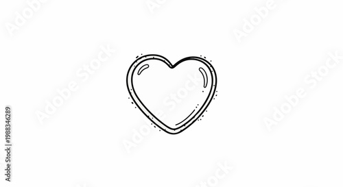 Hand-drawn outline of a heart with dotted border and subtle highlights