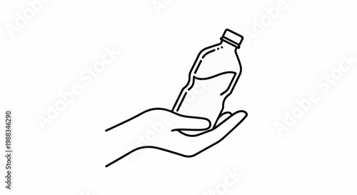 Hand holding a plastic bottle filled with liquid
