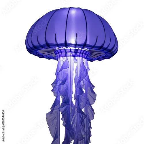 Blue jellyfish decoration with flowing tentacles