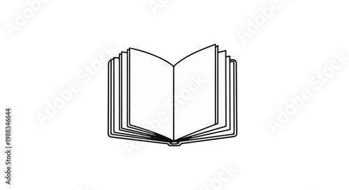 An open book with blank pages is shown from the front