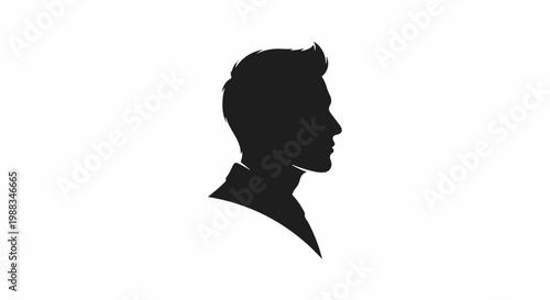 Silhouette profile of a person with styled hair and collared shirt