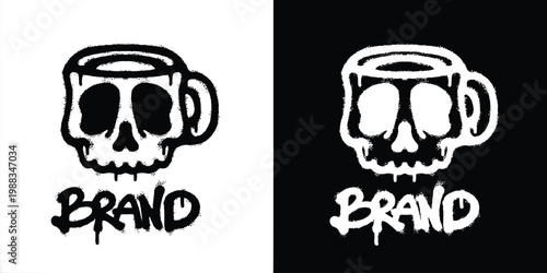 Skull Of Coffee Urban graffiti style logo