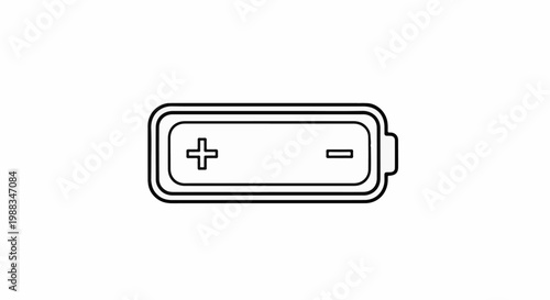 Simple outline drawing of a battery with positive and negative terminals