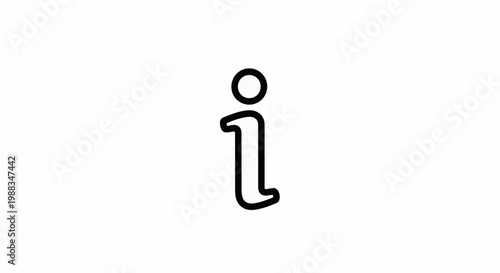 Simple outline of the lowercase letter "i" with a dot above it