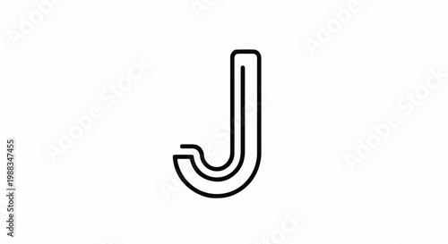 Stylized black letter J with layered lines on a white background