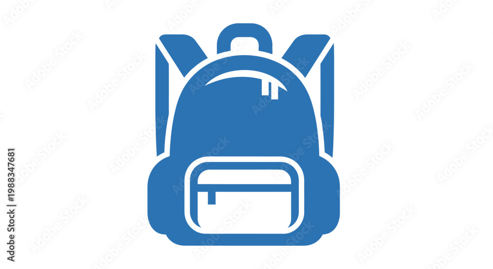 Obraz premium Iconic Blue Backpack Graphic for Education and Travel, Symbolizing Preparedness