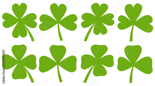 Clover leaf illustration in flat style. Clover leaf vector design symbolizes trust, hope, love, and good luck.	