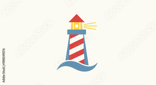 A colorful lighthouse illustration with a classic design and an inviting visual appeal