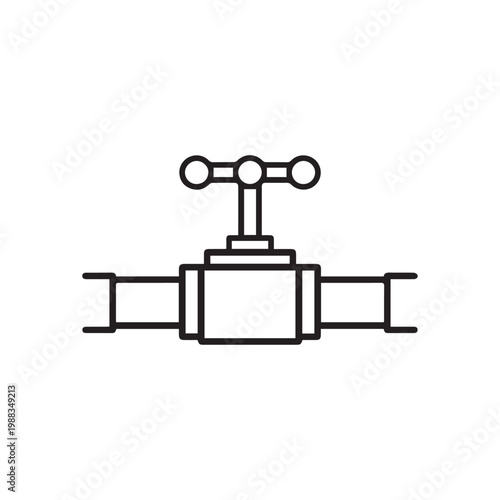 Industrial Pipeline Gate Valve Icon – Pipe Flow Control Valve Symbol