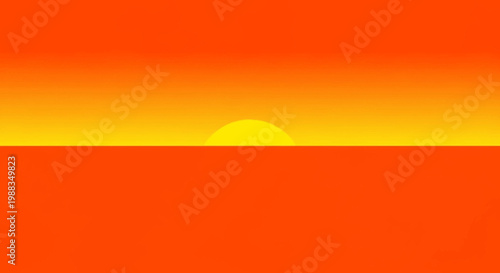 Abstract sunset illustration depicting a vibrant gradient of orange and yellow hues at dusk