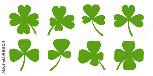 Clover leaf illustration in flat style. Clover leaf vector design symbolizes trust, hope, love, and good luck.	