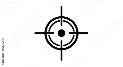Minimalist black target symbol on a white background for accuracy and precision goals
