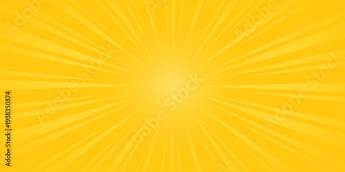 abstract background cartoon pop art sunburst yellow orange background vector. copy space concept.