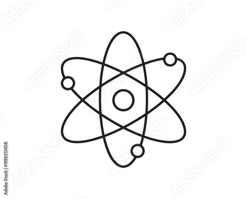 Atomic Structure Line Art Symbolizing Science and Innovation