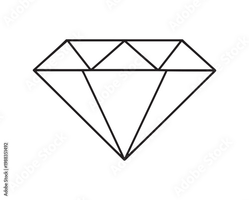 Diamond line icon symbolizing luxury value wealth gemstone and premium quality concept