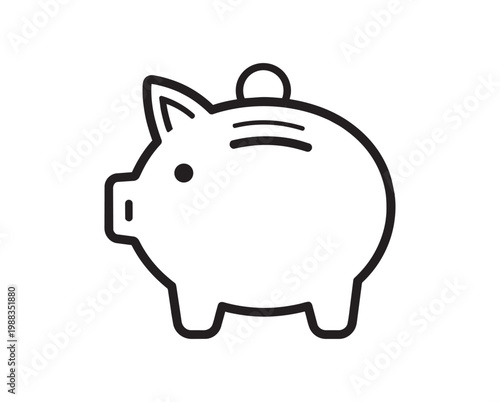 Minimalist Line Drawing of Piggy Bank Symbolizing Savings and Financial Responsibility